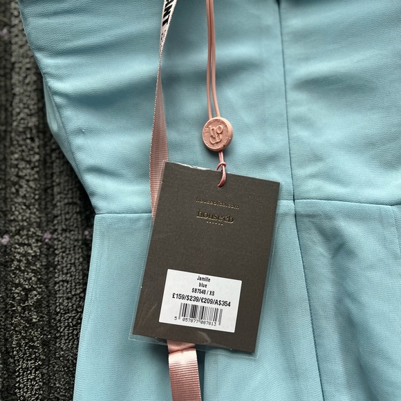 HOUSE OF CB JAMILLE BABY BLUE DRAPED CORSET MIDI DRESS - Picture 8 of 8